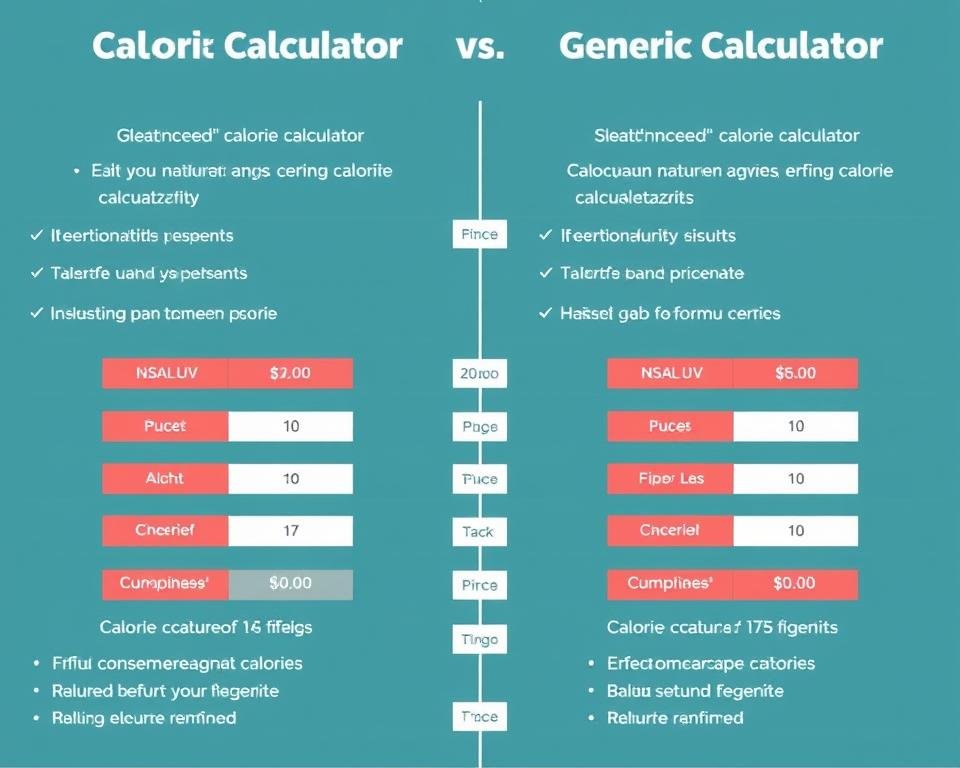Comparison between our Calorie Calculator and other online calculators