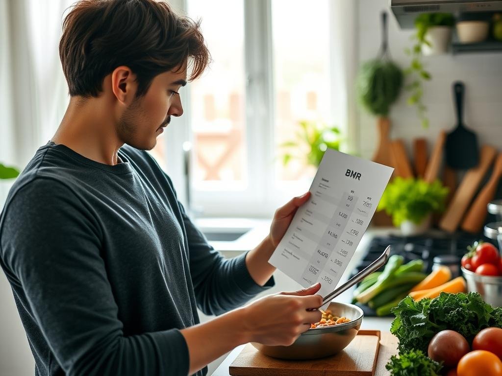 Person making healthy choices based on BMR results Person making healthy choices based on BMR results