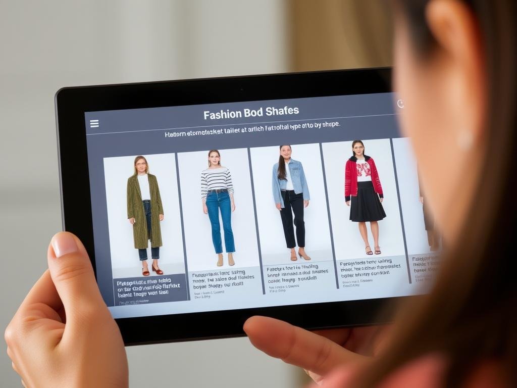 Person receiving personalized fashion advice based on body shape Person receiving personalized fashion advice based on body shape